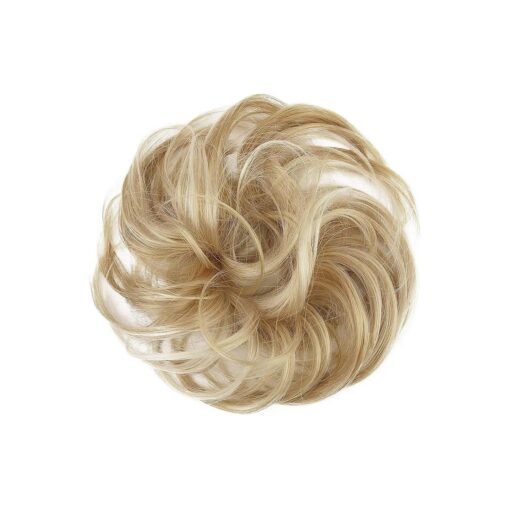 CAISHA Synthetic Fiber Hairpiece Scrunchie Scrunchy Updo Slightly Wavy Blond Mix G30B