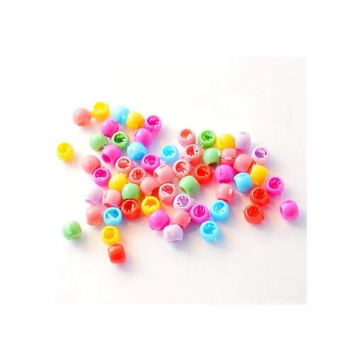 50 Hair Claw Clips Mini Hair Bangs Rainbow Beads Clip Cute Candy Colors Plastic Hairpins Hair Braids Maker Beads Head wear Hair Accessories For Kids Girls Women