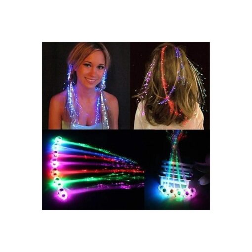 30 Pack LED Lights Hair Light-Up Fiber Optic LED Hair Barrettes Extensions Light Flashing Fiber Optic Hair Braid Barrettes Hair Clips for 4th of July Party Favors Festival Party Bar Concert