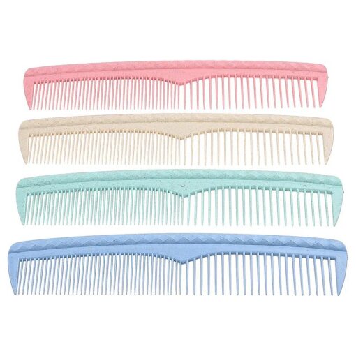 Hair Combs Set - Colorful 4 pcs Durable Plastic Combs - ( 7.46 inches ) - Coarse and Fine Tooth - For Combing, Hairstyling, Trimming, Cutting - Home and Hair Salons - For Men, Women, Kids