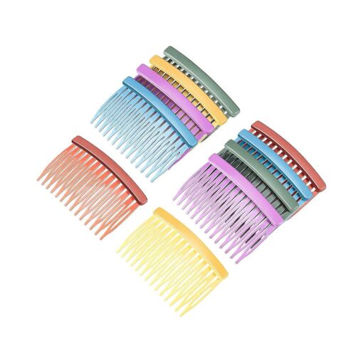 Chuangdi 10 Pcs Hair Combs for Women Accessories Colorful Hair Side Combs Accessory for Women Decorative Solid Plastic Side Combs Wide Teeth Hair Combs Beauty Hair Accessories for Girls, 14 Teeth