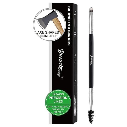 NARROW AND SMALL ULTRA THIN # 12 Duo Ended Sharp Brow Brushes for Make Natural Fine Line Eyebrows And Eyeliner Eyebrow with Spoolie Eyelash Spiral Mascara Brush