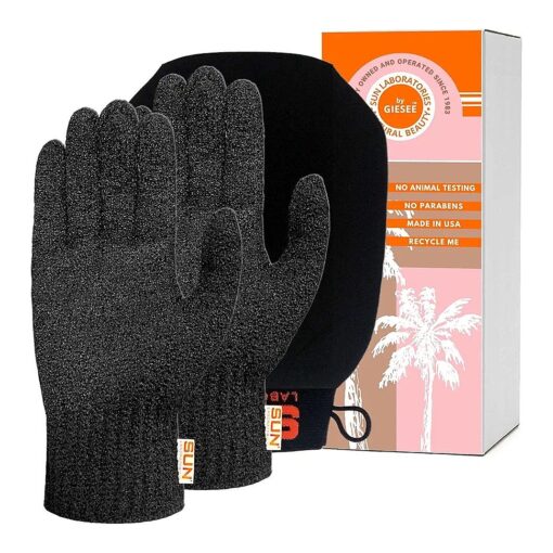 Sun Labs Exfoliating Body Gloves, Tan Removal Mitt, and Self-Tanner Application Mitt - 3 Pack ( Packaging May Vary )