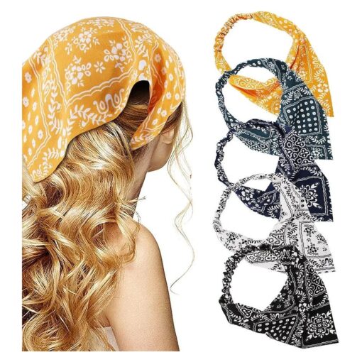 TOBATOBA Bandana Headbandsfor Women, 5 Pack Hair Bandanas for Women Hair Scarf Headband