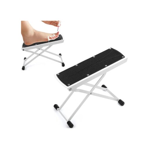 Pedicure Foot Rest, Non-Slip East-at Home Beauty 6 Heights Adjustable Sturdy Manicure Foot Rest, Treat Your Feet No More Bending or Stretching