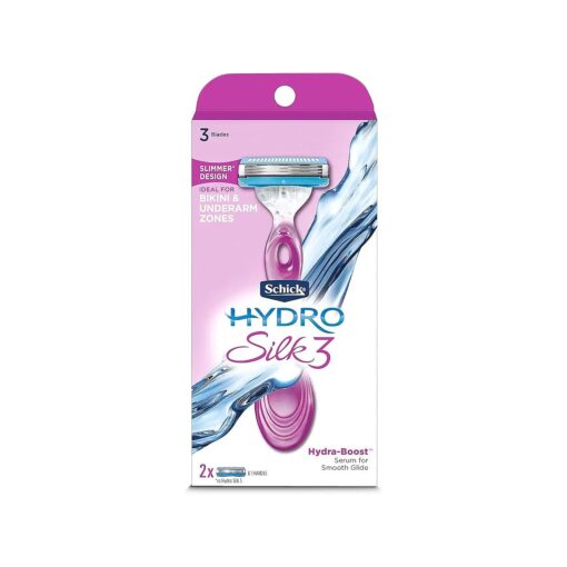 Schick Hydro Silk 3 Razors for Women with 2 Razor Blades Refills