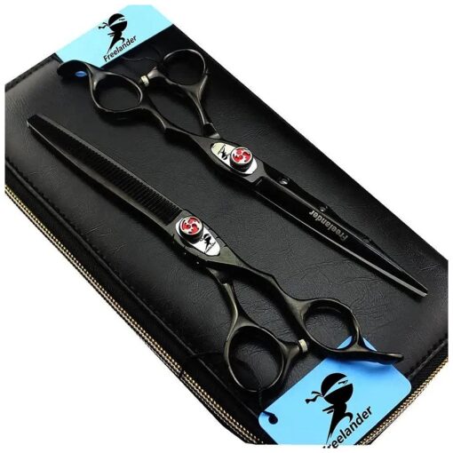 6.0/7.0 inch Professional Hairdressing Cutting & Thinning Scissors Barber Texturizing/Blending Shears for Hairstlist or Home Use ( A-7.0 inch-Black )