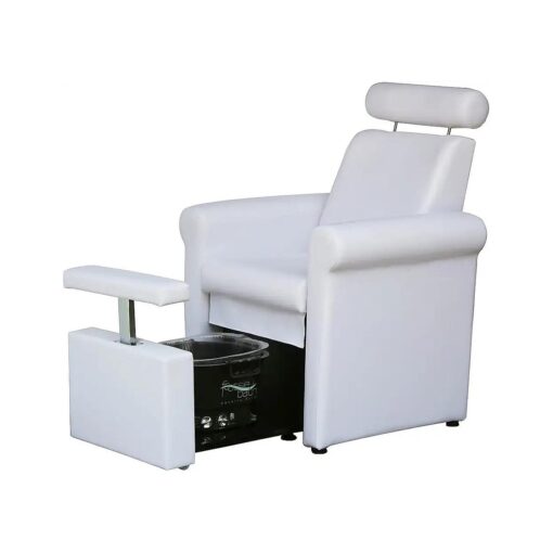 Buy-Rite Salon & Spa Equipment Mona Lisa Plumb Free Pedicure Chair, No Plumbing Pedicure Station for Professional Spas and Salons, Reclining Backrest & Pull Out Leg Rest, White, CHM-2320-5H-WHITE