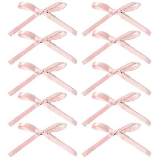 Women Bow Hair Clip Ribbon Hair Clips Bowknot With Long Tail Pink Bow Hair Clips Tassel Ribbon Claw Clips for Girls Teens Kids Hair Barrettes with Bow Accessoriess 10Pcs ( Pink )