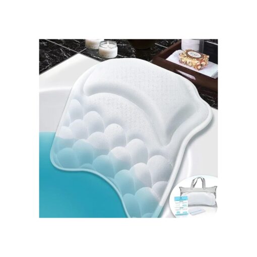 Beautybaby Bathtub Spa Pillow Bath Pillows for tub, with Non-Slip 8 Large Strong Suction Cups, Free Machine Washable Bag