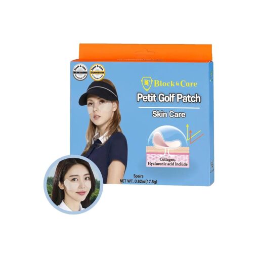 Block & Care Golf Patches for Sun Protection UV Facial Patches for Outdoor Activities with Skincare Ingredients Sunscreen Gel Tape UV Protection Face Patch for Golfers ( Medium Size, 5Pairs/1Pack )