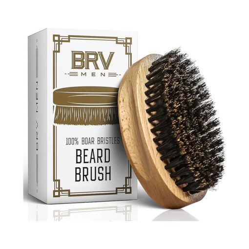 25+ Years, BRV MEN Natural Firm Boar Bristles Beard Brush, The Ideal Gift For Men ( Beechwood )