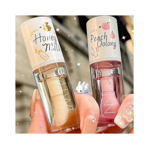 Crystal Jelly Moisturizing Lip Oil 2Pcs Hydrating Lip Gloss Set Plumping Lip Oil Balm Long Lasting Glow Oil Lip Care Tools