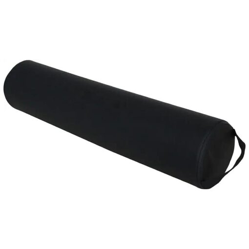 ForPro Professional Collection Full Round Bolster Pillow, Black, Oil and Stain-Resistant, for Massage and Yoga, 6" R x 26" L