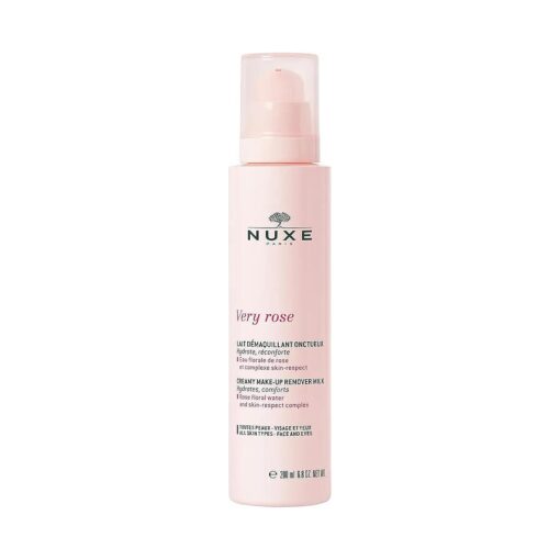 NUXE Very Rose Make-Up Removing Milk 6.8 - Vegan, Moisturizing & Comforting Cleanser for Face and Eyes, 6.8 oz