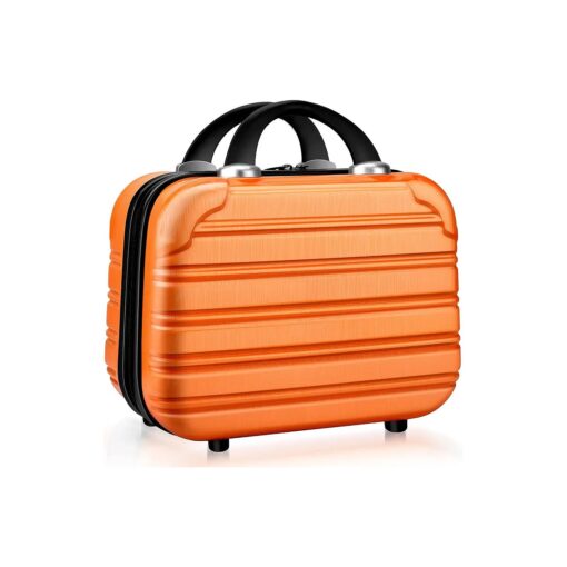 14inch Makeup Train Case PC ABS Cosmetic Case Hardshell Makeup Bag Organizer Toiletry Gifts for Her Travel Outside Activity ( orange )