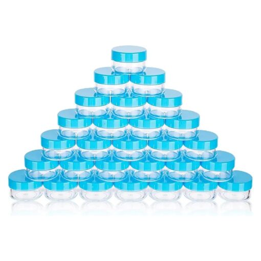 ZEJIA 5 Gram Cosmetic Containers 50pcs Sample Jars Tiny Makeup Sample Containers with lids ( Blue )