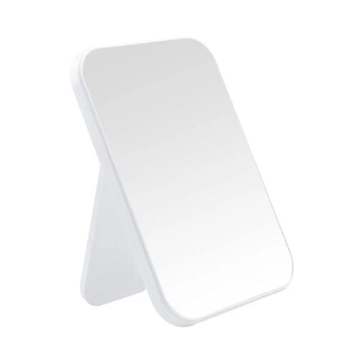 8-Inch Desktop Makeup Mirror, Portable Princess Mirror, Table Desk Wall Hanging Dual-Purpose Square Mirror White