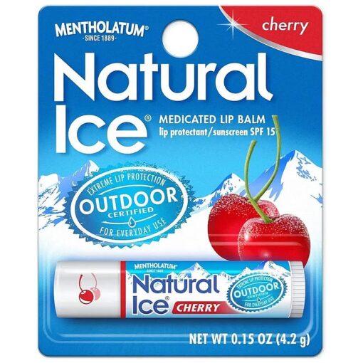 Mentholatum Natural Ice Lip Balm Cherry SPF 15 1 Each ( Pack of 7 )