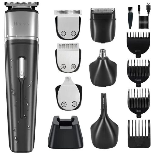 Beard Trimmer, Cordless Hair Clippers Hair Trimmer for Men, Waterproof Body Mustache Nose Ear Facial Cutting Groomer, Electric Shaver 6 in 1 Grooming Kit, Hair Cutting Body Mustache