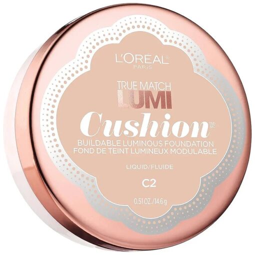 L'Oreal Paris True Match Lumi Cushion Foundation, C2 Natural Ivory, 0.51 oz .