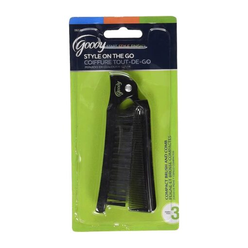 Goody 08524 Style On The Go Compact Brush and Comb Combo ; Maintain Your Look On the Go ; Perfect Size for Purse, Pocket or Tote Bag ; Measures Approx, 8.25" When Unfolded and 4.5" When Folded