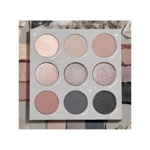 Colourpop ColourPop OF QUARTZ Eyeshadow Palette Eyeshadow Palette Matte Metallic Sparkle Pressed Powder Super-Pigmented ( Gray Silver Gold Taupe Charcoal )