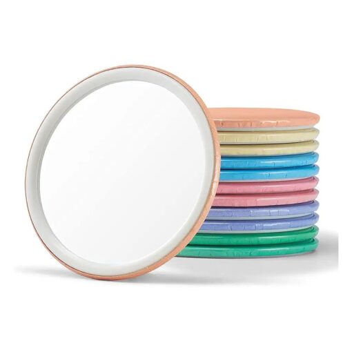 Compact Mirror Bulk Round Makeup Glass Mirror for Purse Great Gift 2.5 Inch 6 Colors Pack of 12