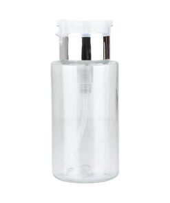 PANA Liquid Push Down Pump Dispenser Empty Bottle with Flip Top Cap ( 7 Ounce - 1 Bottle, Silver )