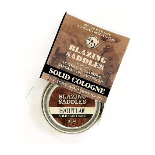 Bold, Western Leather & Gunpowder Scent Solid Cologne - Blazing Saddles Scent by Outlaw - Hard Cologne for Men & Women