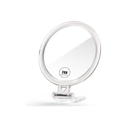 Hand Mirror, 1X/20X Magnifying Handheld Mirror, Portable Travel Folding Hand Held Mirror, Double Sided Makeup Mirror for Girl