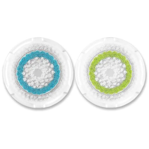 Replacement Facial Cleansing Brush Head Compatible with Clarisonic Mia 1, Mia 2, Mia Fit, Alpha Fit, Smart Profile Uplift and Alpha Fit ( Blue1+green1, 2 Pack )