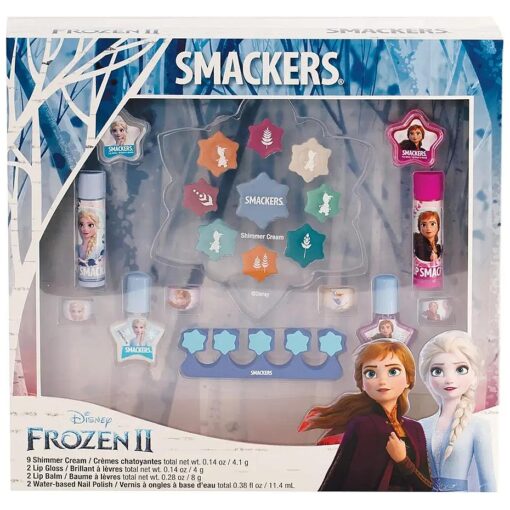 Lip Smacker Disney Frozen II Color Makeup Set For Girls, Shimmer Cream, Lip Gloss, Lip Balm, Nail Polish