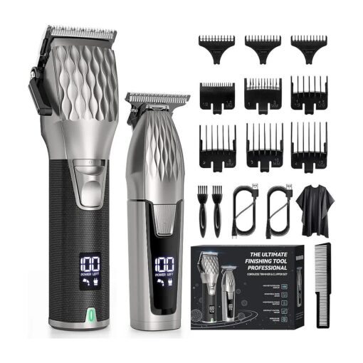 Professional Hair Clippers for Men, Professional Barber Clippers and Trimmer Set, Cordless Beard Trimmer Haircut Grooming Kit Gift for Men Women Kids ( Black ) ( B2 )