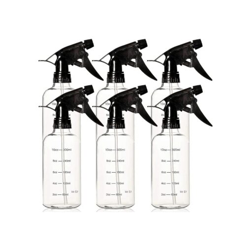 Youngever 6 Pack Empty Plastic Spray Bottles, Spray Bottles for Hair and Cleaning Solutions ( 12oz )