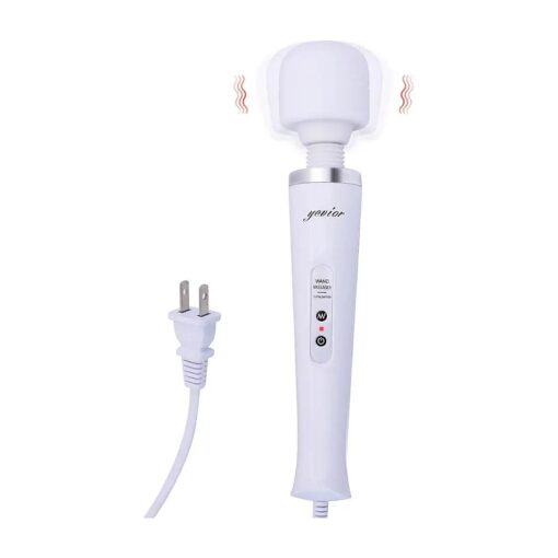 YEVIOR Wired Powerful Handheld Wand Massager with 10 Pulse Settings, Personal Total Body Therapy Massager for Sports Recovery, Muscle Aches, Body Pain ( White )