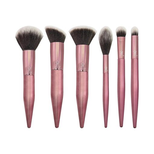 MODA Limited Edition 6PC Rose Bundle Makeup Brush Set, Includes - Powder, Angle Blender, Diffuser, Shadow, and Smoky Eye Brushes