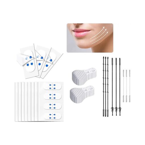 160 Pcs Face Tape Lifting Invisible Kit - 120pcs V Shape Lift Tape Stickers for Wrinkles, Jowls, Double Chin and 40 Pcs Instant Makeup Tape for Neck, Eye