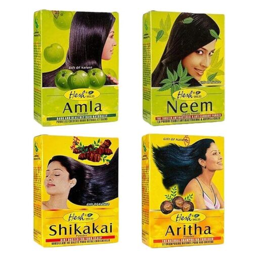 Herbal Amla Powder 100G, Brahmi Powder 100G, Shikakai Powder 100G, Aritha Powder 100G - 1 Complete Hair Care Combo Pack