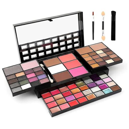 Makeup Kit for Women Full Kit including 36 Eyeshadow Makeup,16 Lip Gloss,12 Glitter Cream, 4 Concealer, 3 Blusher,1 Bronzer, 2 Highlight and Contour - All in One Makeup Kit 74 Colors