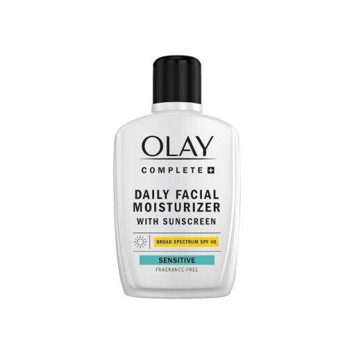 Complete+ Daily Facial Moisturizer with Sunscreen SPF 40, Fragrance-Free, 6 FL OZ, Broad Spectrum Sunscreen for Sensitive Skin