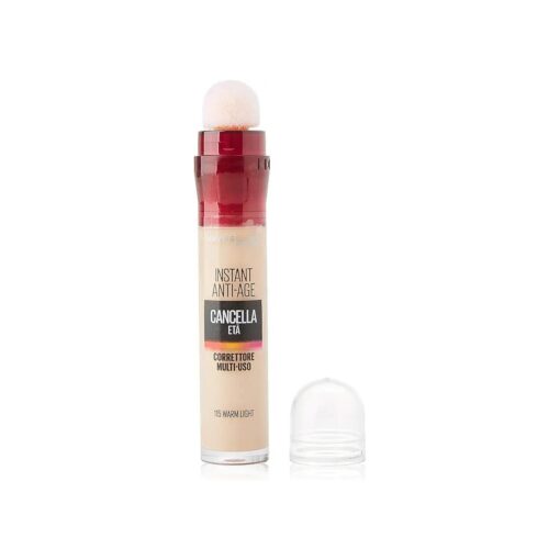 Maybelline New York Correttore Liquido Il Cancella Eta, con Bacche di Goji e Haloxyl, Copre Occhiaie e Piccole Rughe, 115 Warm Light, 6,8 ml