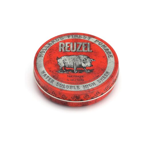 REUZEL Red Pomade, Medium All Day Hold, Water Soluble Styling, High Shine and Flake Free, Easy To Wash Out, For All Hairstyles