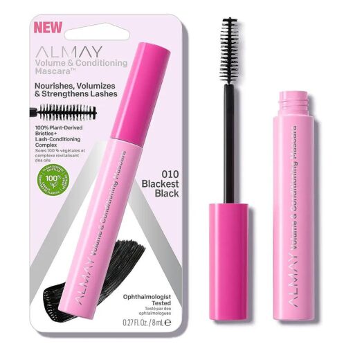 Almay Volume & Conditioning Mascara, Hydrating All Day Wear, 10 Blackest Black, 0.27 fl oz .