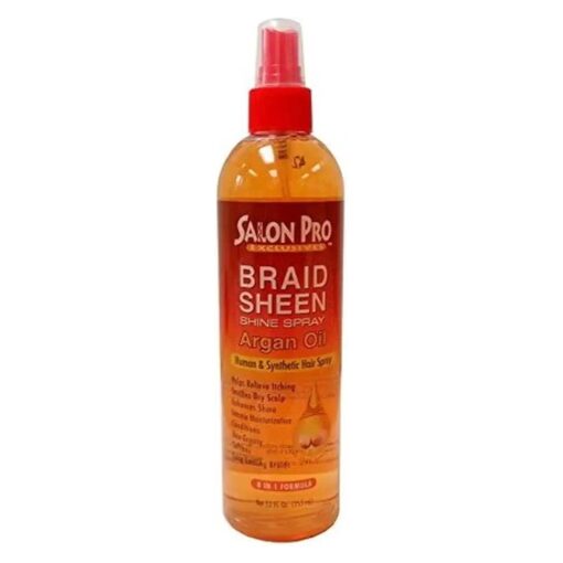 Braid Sheen Shine Spray 8 in 1 Formula 12 oz, / 355 ml ( Argan Oil )