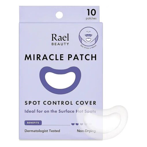 Rael Pimple Patches, Miracle Patches Large Spot Control Cover - Hydrocolloid Acne Patches for Face, Strip for Breakouts, Zit, Blemish Spot, Facial Stickers, All Skin Types, Vegan ( 10 Count )