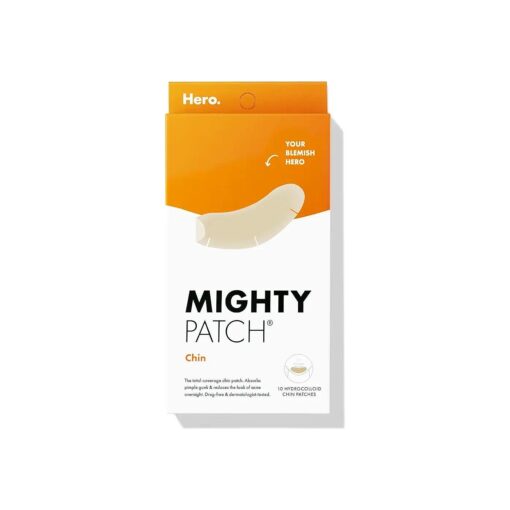 Mighty Patch ( tm ) Chin Patch from Hero Cosmetics - XL Contoured Hydrocolloid Chin Patch for Blemishes and Pimples, Non-Irritating, Vegan-Friendly, Not Tested on Animals ( 10 Count )