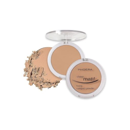 2 Pack Matte Face Powder, Control Oil Brighten Skin Color Cover Blemish Whitening Makeup Face Setting Setting Powder Foundation, 204- Buff Beige