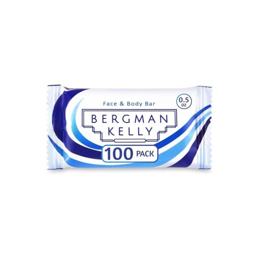 BERGMAN KELLY Hotel Soap Bars ( White Tea, 0.5 oz, 100 PK ), Travel Size Luxury Bulk Amenities Bar Soap, Mini Individually Wrapped Rectangular Soap, Small Toiletries for Airbnb, Motel, Guest Bathroom