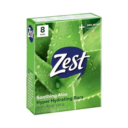 Zest 8-Bar Bath Size Soap, Fresh Aloe, 4 Ounce ( Pack of 8 )